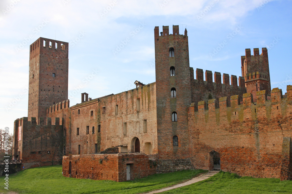 spires and towers of the medieval castle of Montagnana
