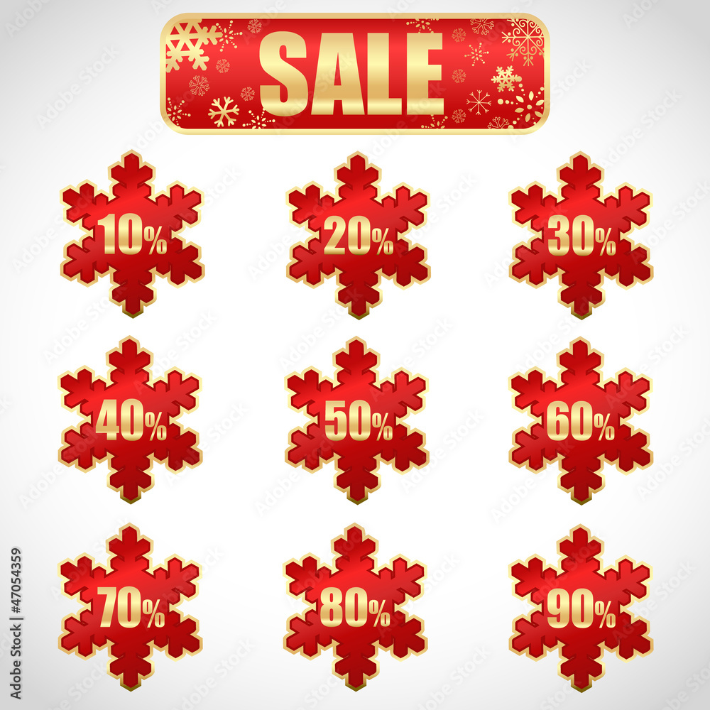 Christmas sale stickers and tags with discounts