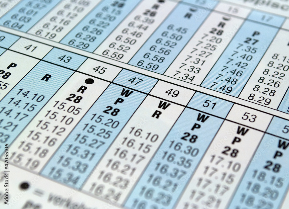 Fahrplan StockFoto Adobe Stock