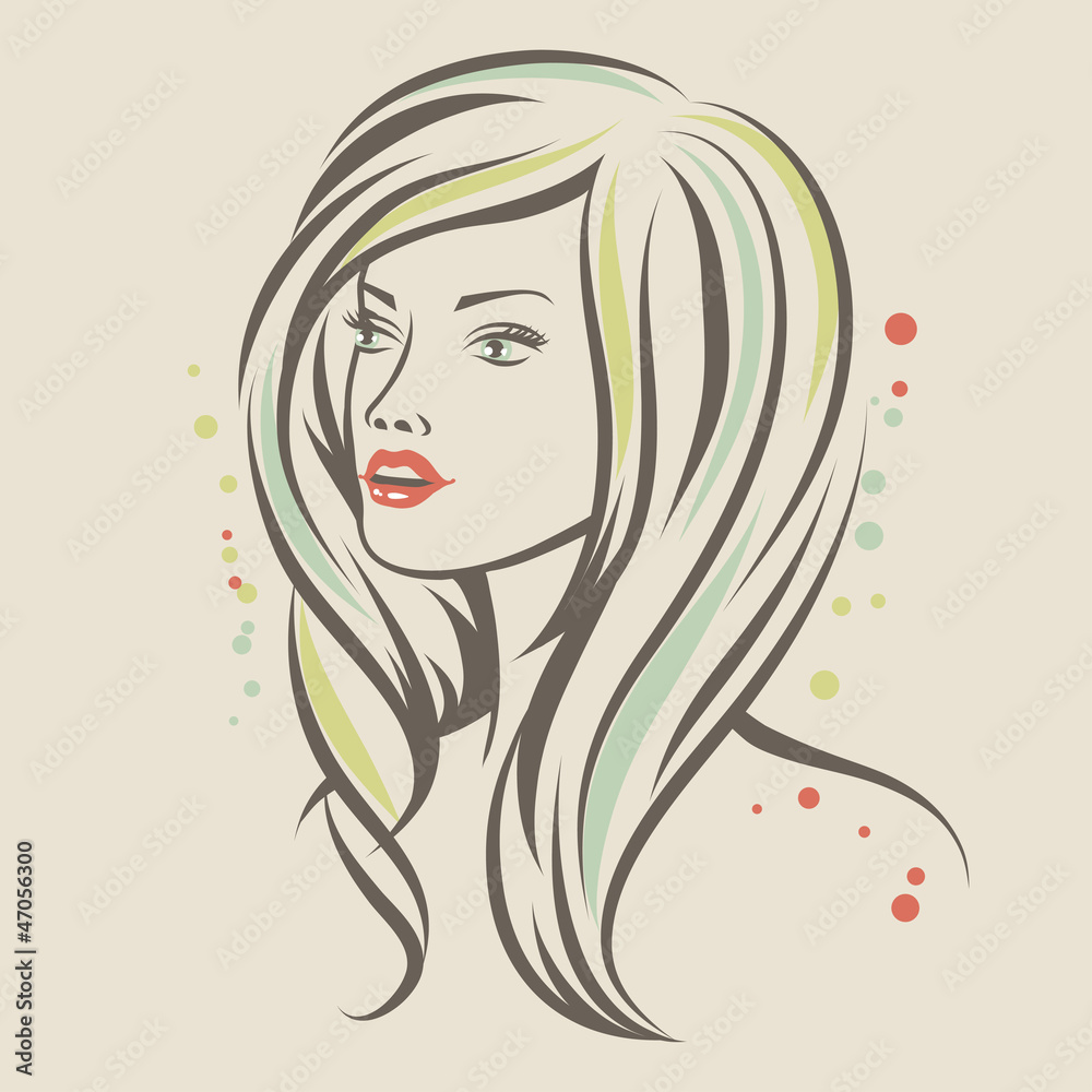 Fashion girl portrait. Beautiful woman with long hair. Fashion girl portrait. Beautiful woman with long hair.