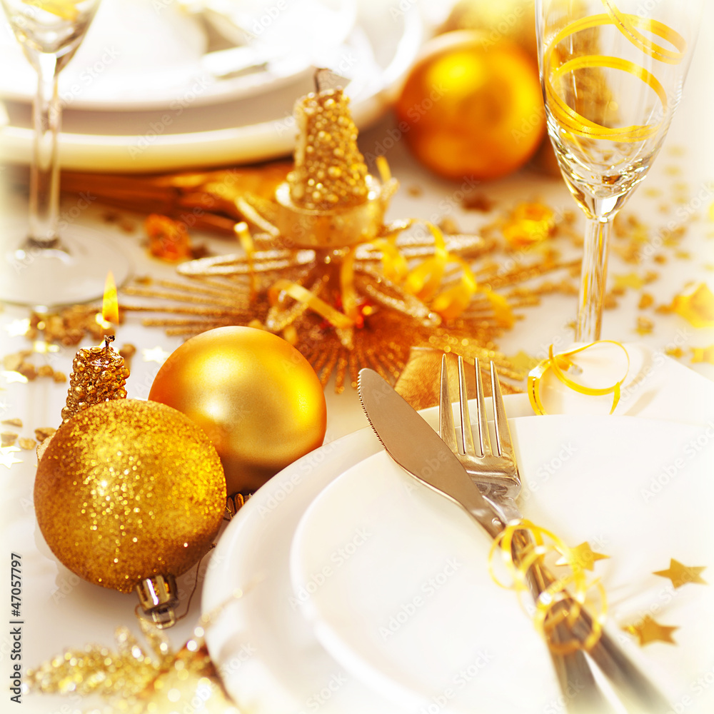Christmas table setting still life Christmas table setting still life