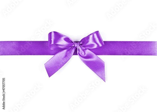 lilac bow on a white background