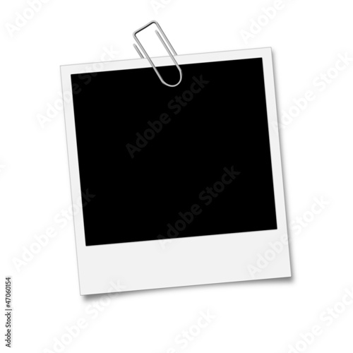 Polaroid Bild befestigt mit Büroklammer - Metallklammer
