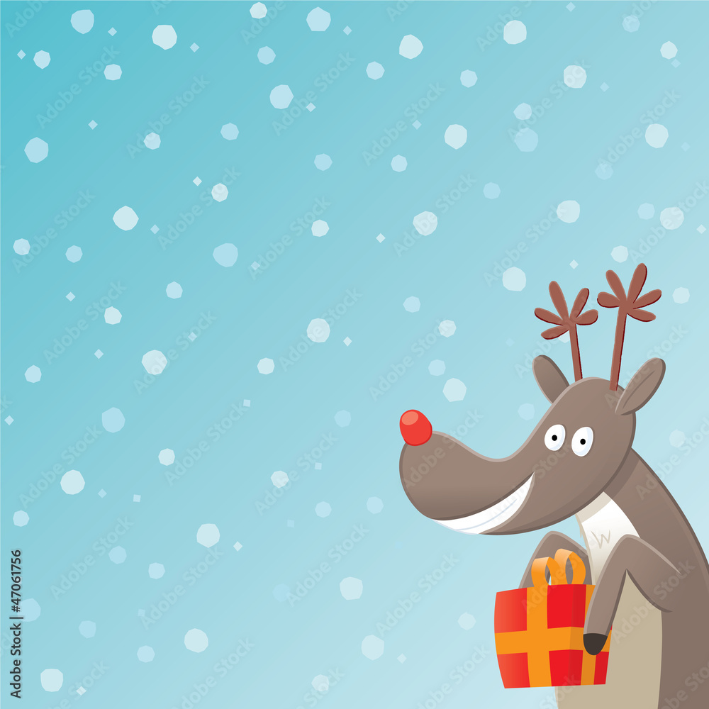 Naklejka premium Reindeer Christmas Card