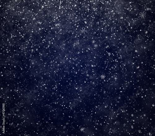 The winter background, falling snowflakes