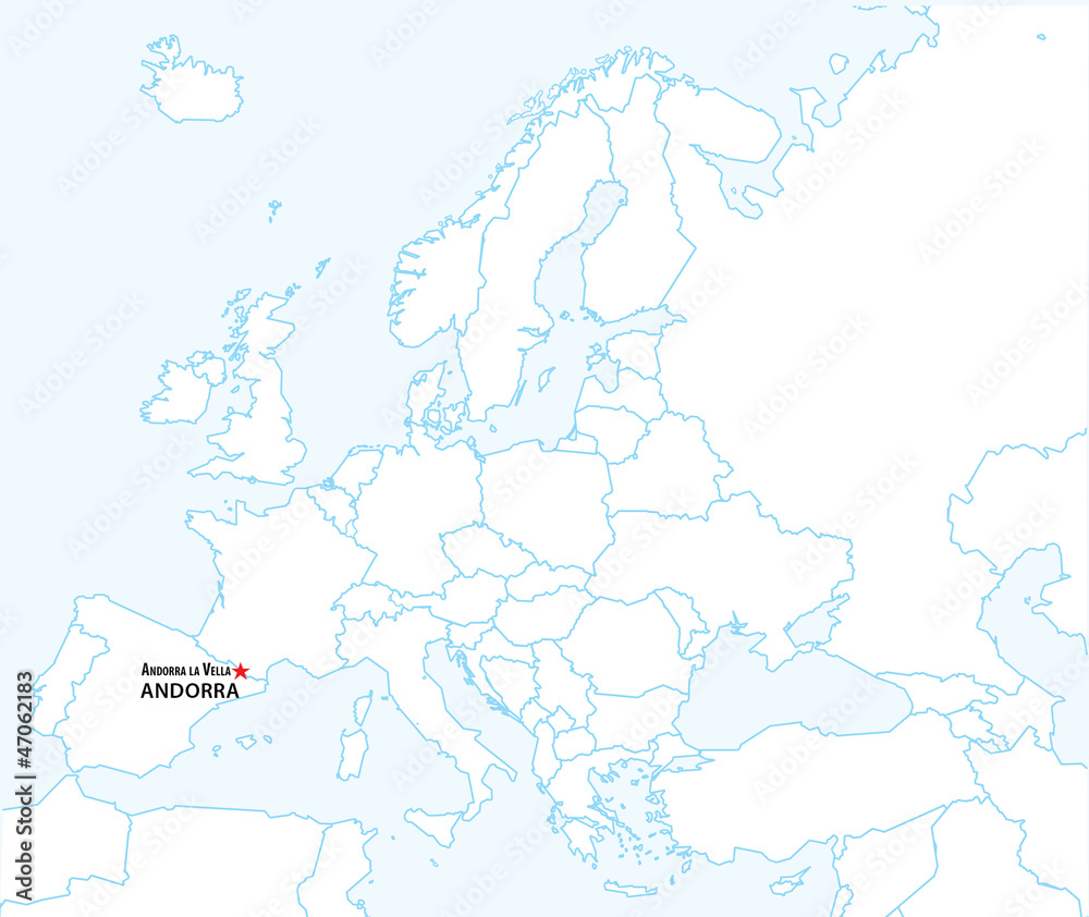 Obraz premium Andorra on the map of Europe