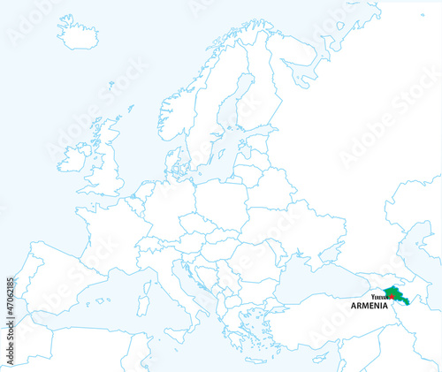 Armenia on the map of Europe