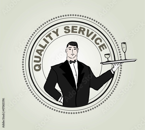 Restaurant service vector label