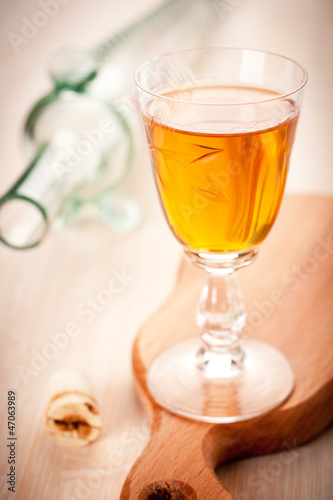 Liquor in a glass of vintage style