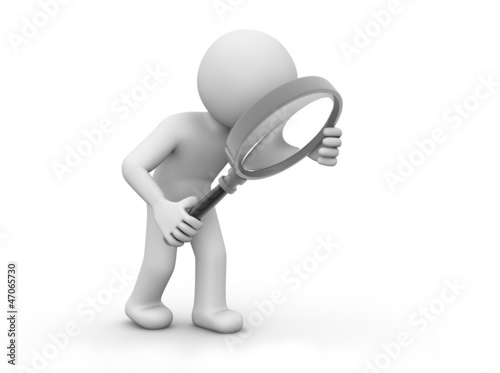 Billede på lærred man with magnifying glass