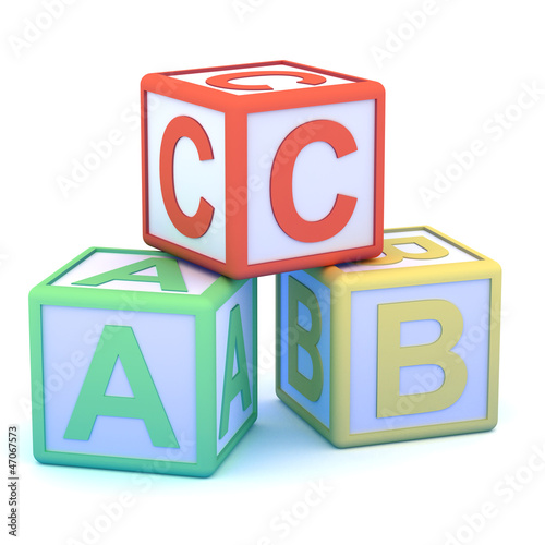 Letter blocks ABC pyramid