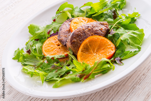 Liver with onion-orange sauce photo