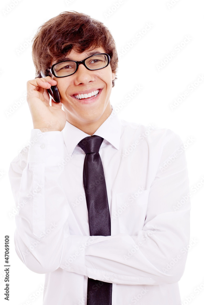 Guy talking on phone