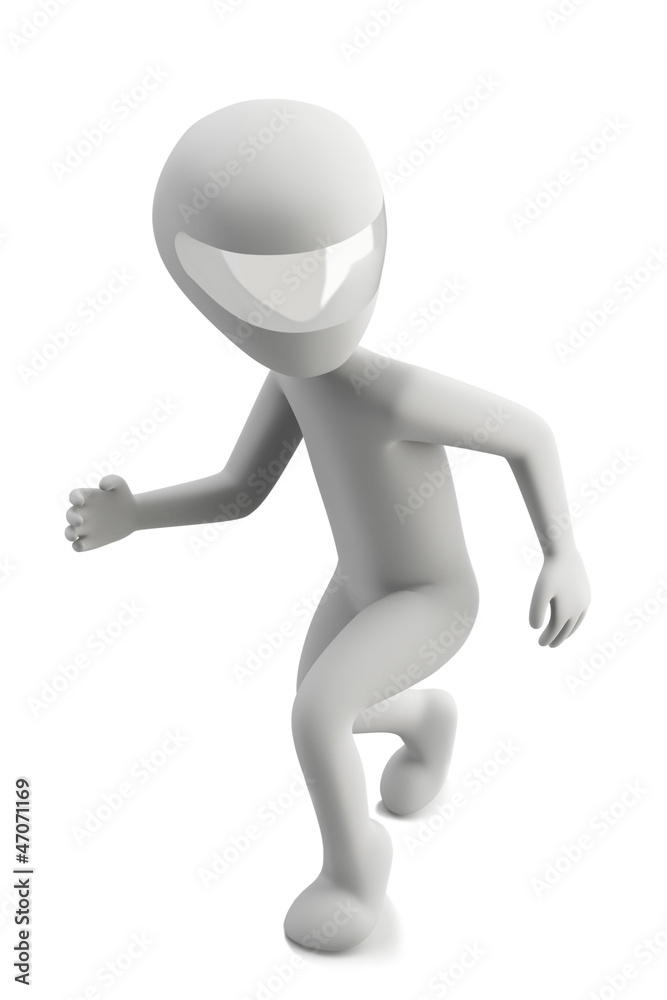 3d man steals. 3d image. On a white background 3d man steals. 3d image. On a white background