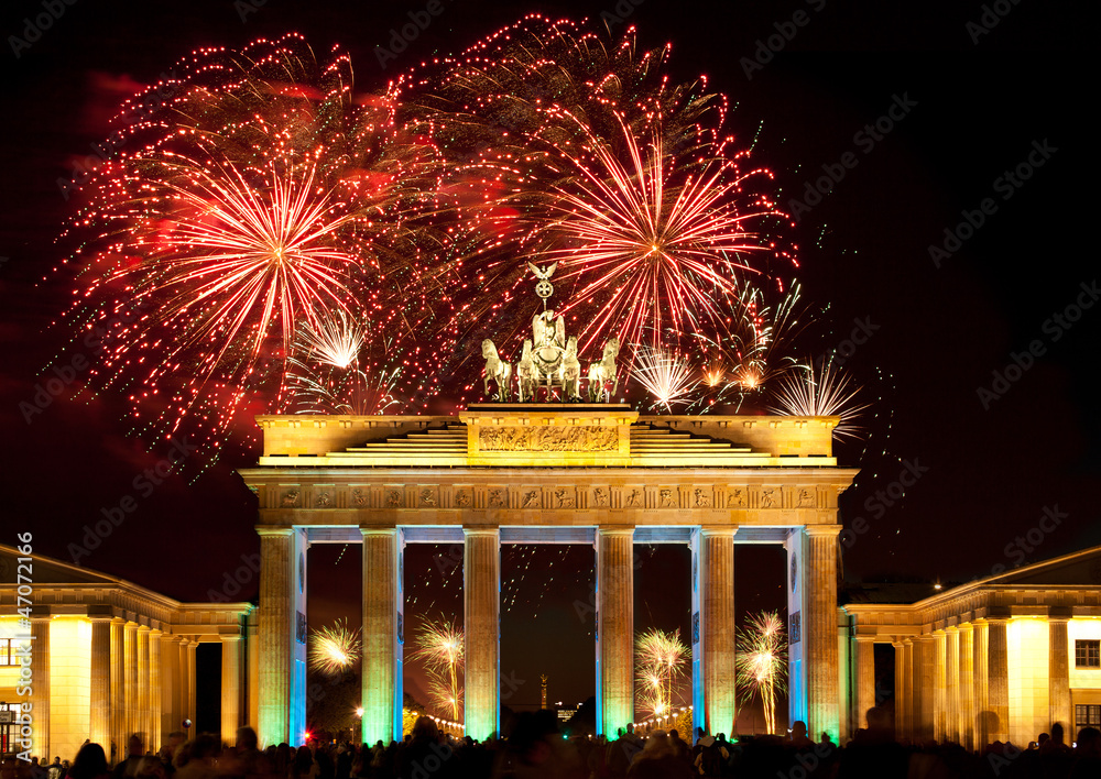 Berlin, Brandenburger Tor, Feuerwerk, Silvester