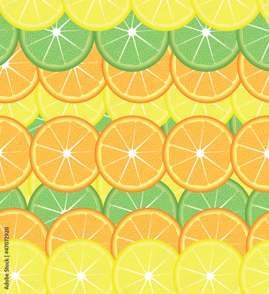 Slices of lemon and orange Slices of lemon and orange