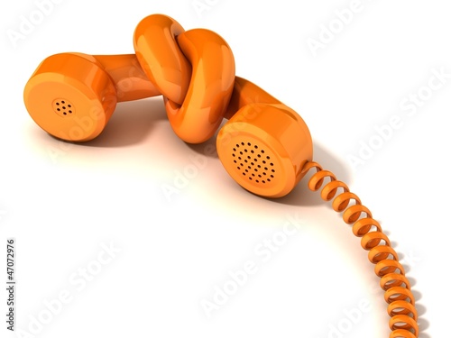 communication problem - phone handset tied in knot photo