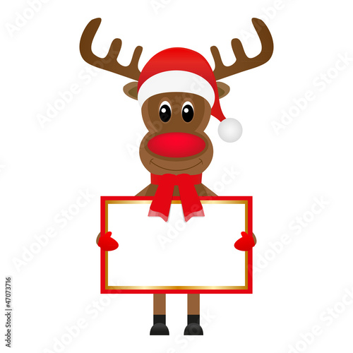Christmas  reindeer with blank banners