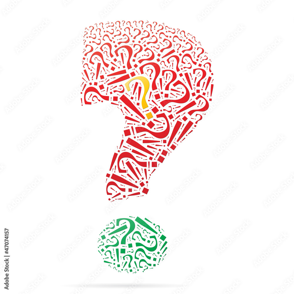 Question mark symbol word cloud