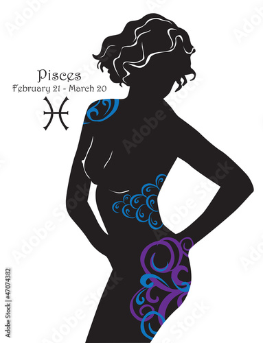 Stylized zodiac sign Pisces