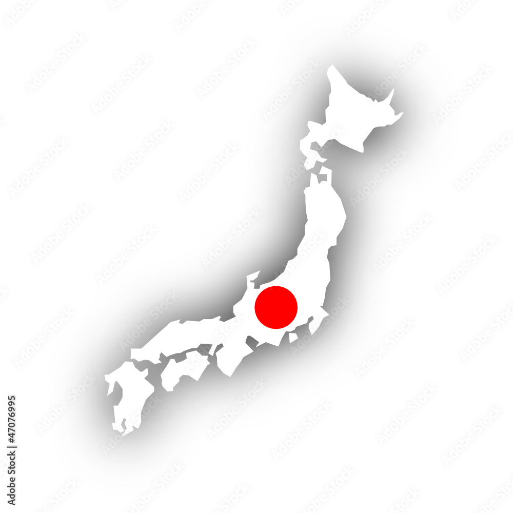 Carte Et Drapeau Du Japon Stock Vector Adobe Stock