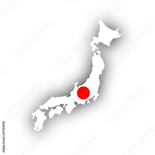 Carte et drapeau du Japon