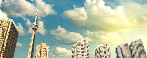 Canvas Print Toronto Skyscrapers, view from the Pier