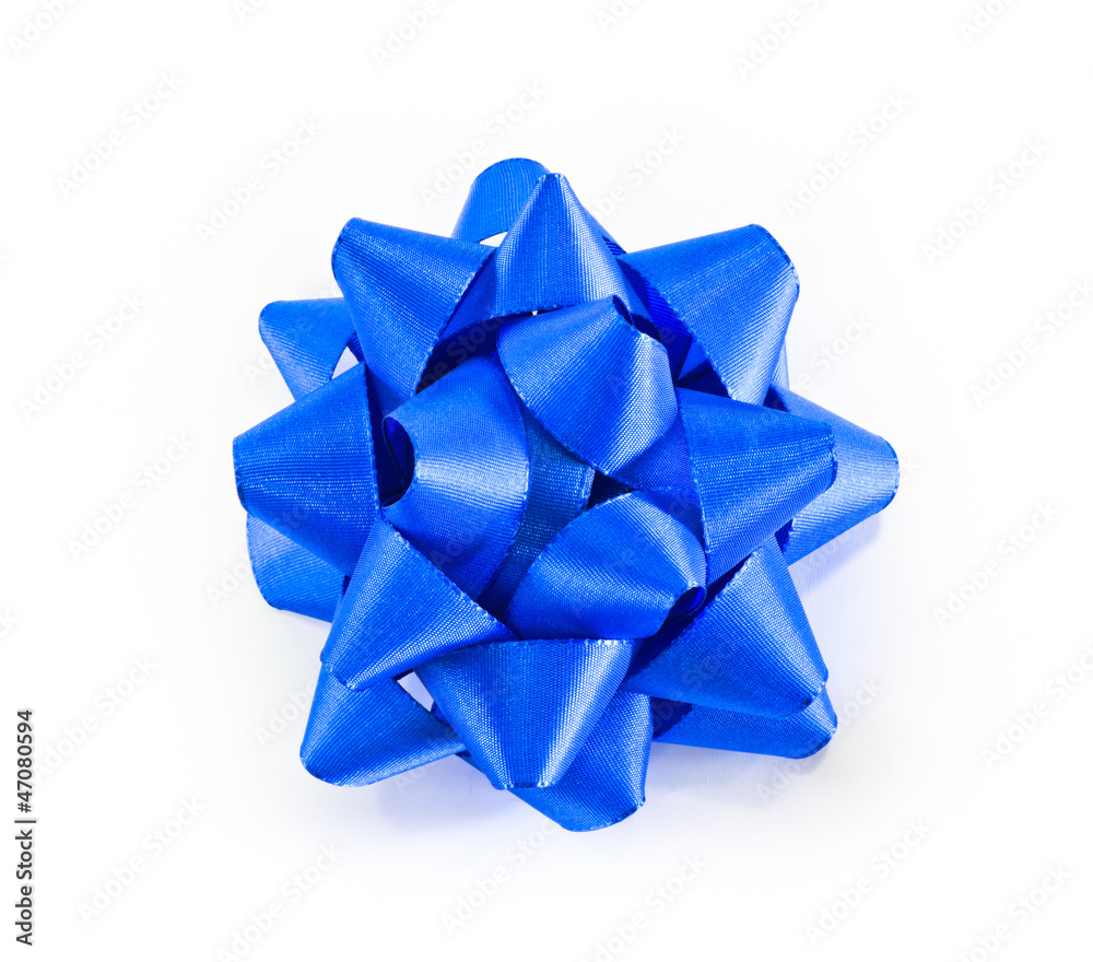 Blue bow isolated on white background Blue bow isolated on white background