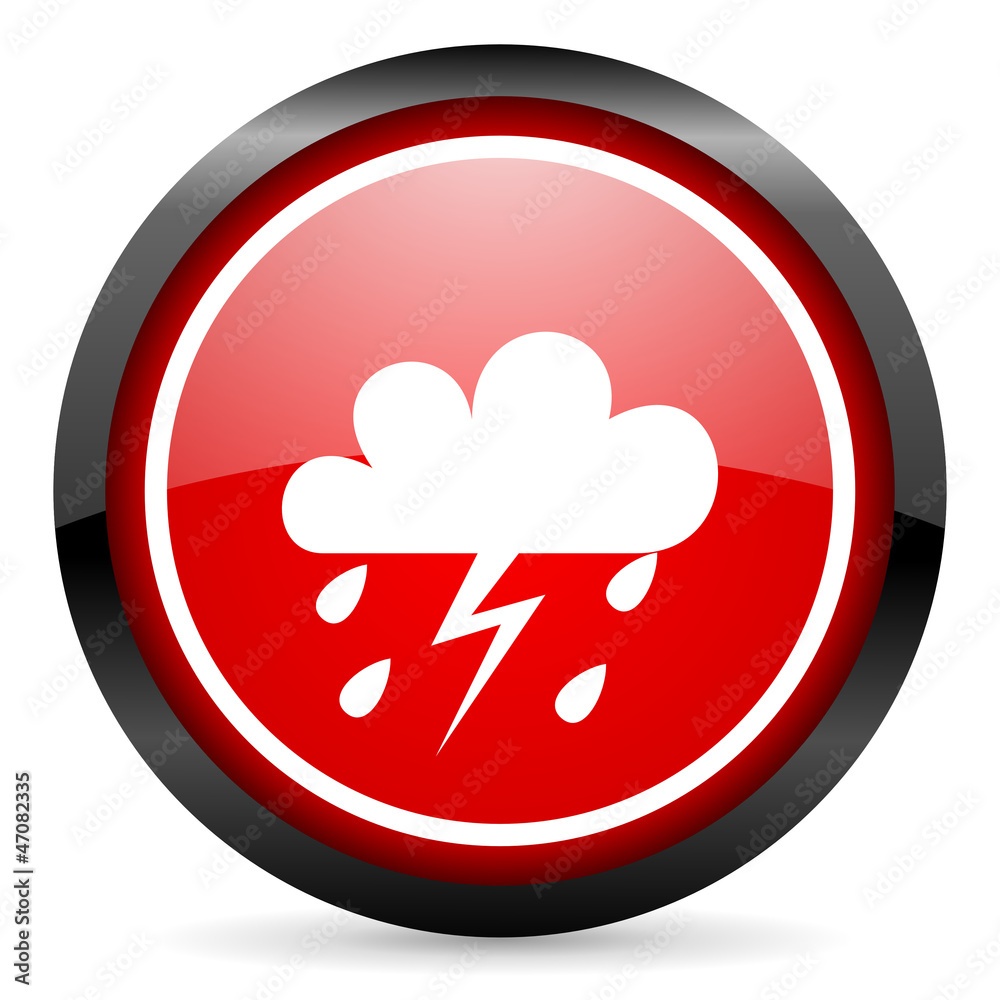 weather round red glossy icon on white background weather round red glossy icon on white background