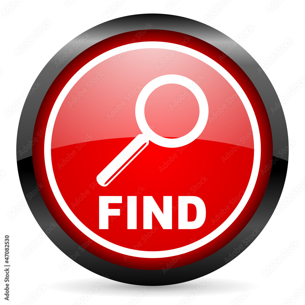 find round red glossy icon on white background find round red glossy icon on white background