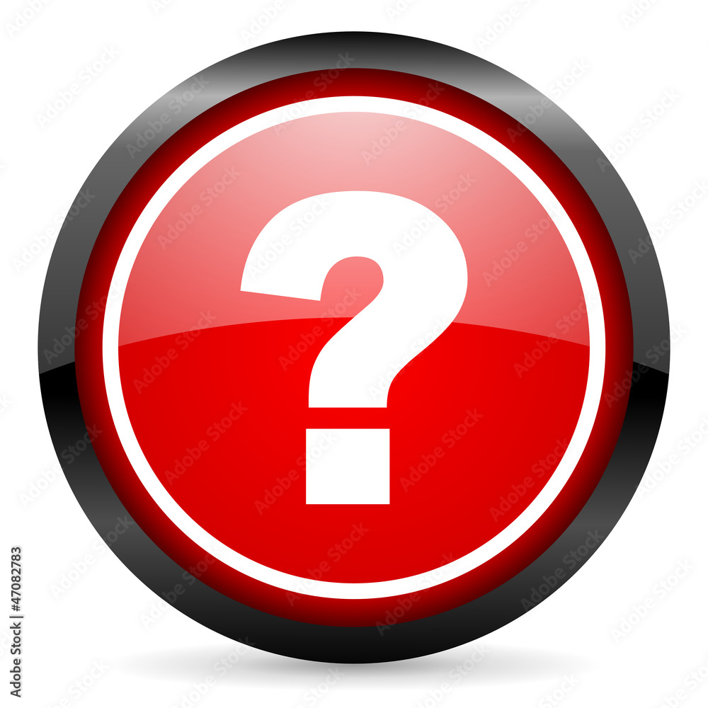 question mark round red glossy icon on white background question mark round red glossy icon on white background