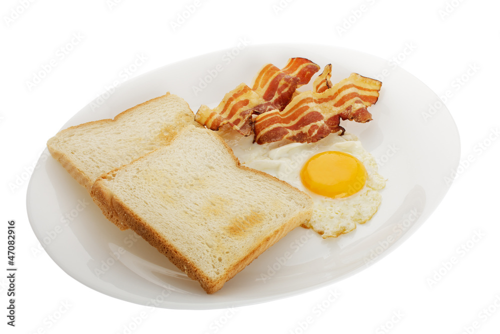 Spiegelei,Speck,Toast