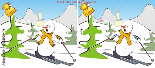 snowman an landscape-find 10 differences
