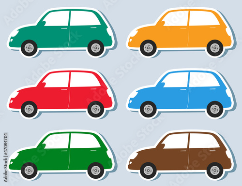 set of stickers retro car