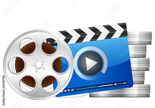 film reel and clapper board