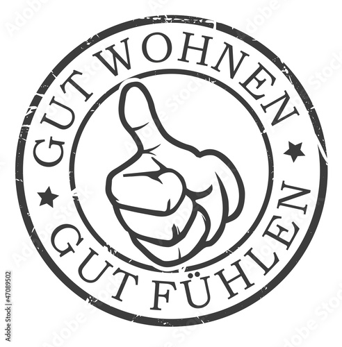 gut wohnen gut fühlen stempel daumen hoch