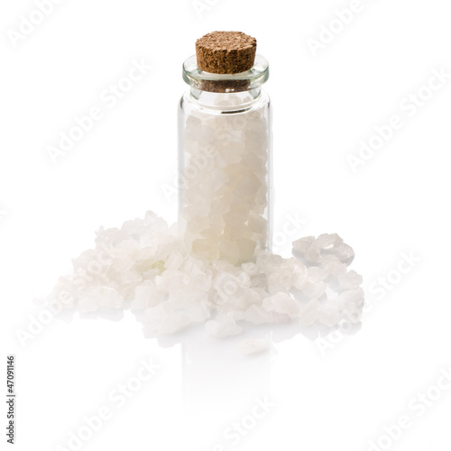 Bottle with white salt