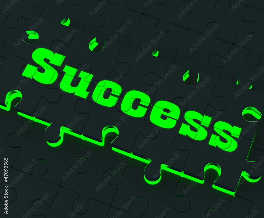 Success Puzzle Showing Successful Strategies Success Puzzle Showing Successful Strategies