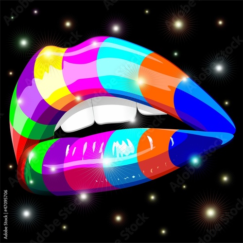 Sensual Lips Psychedelic Rainbow-Bocca Sensuale Arcobaleno