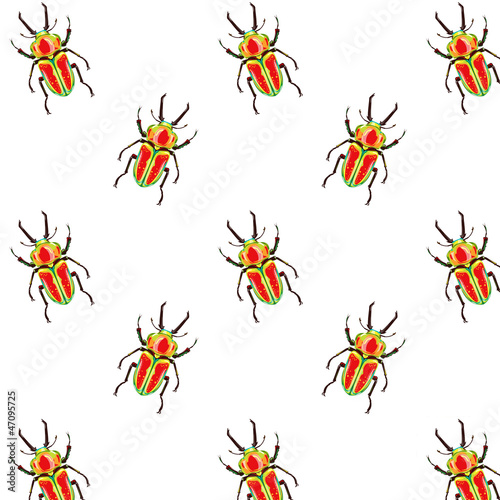 Seamless vector pattern with bugs
