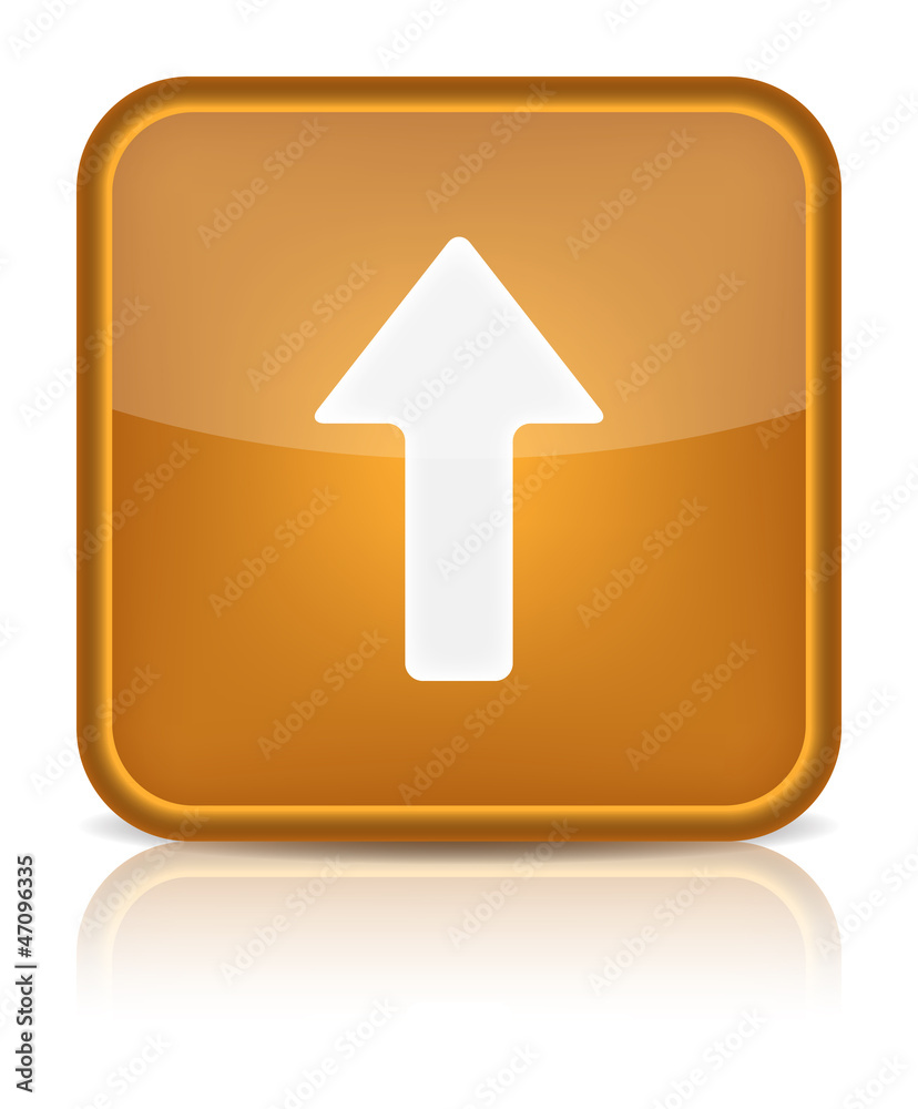 Orange glossy internet button with arrow upload symbol. Orange glossy internet button with arrow upload symbol.
