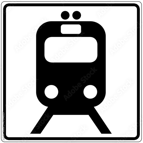 Schild weiß - Bahn