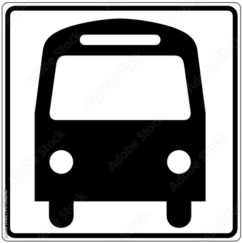 Schild weiß - Bus