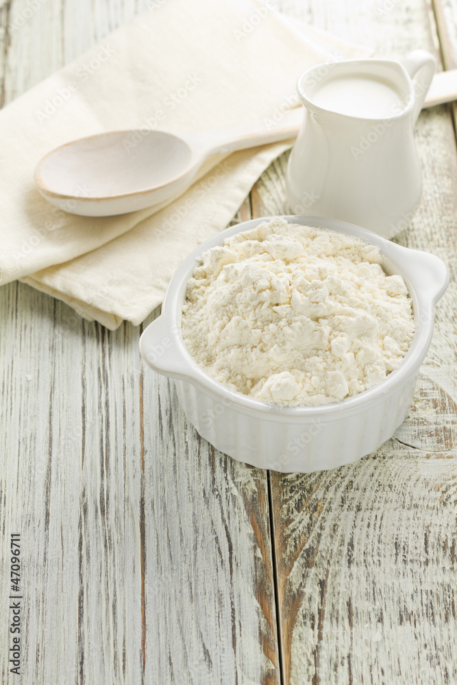 Flour, milk