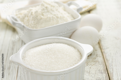 Flour, eggs, sugar