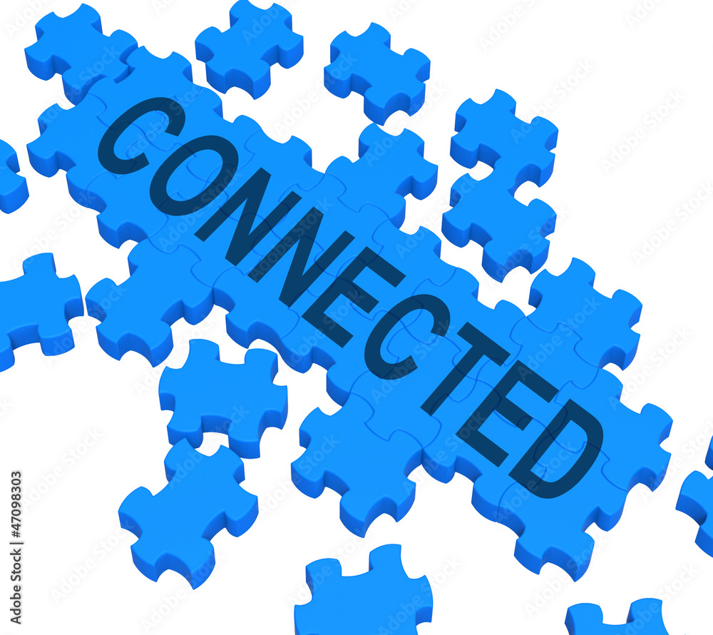 Connected Puzzle Showing Global Communications Connected Puzzle Showing Global Communications