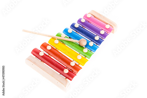 Colorful child wooden xylophone