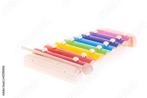 Colorful child wooden xylophone