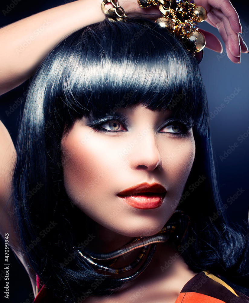Fashion Beauty Model Portrait. Beautiful Brunette Girl Fashion Beauty Model Portrait. Beautiful Brunette Girl