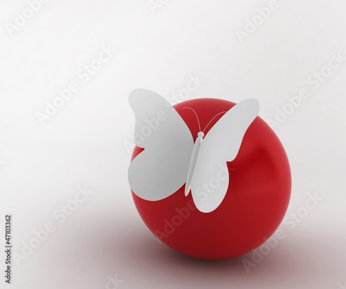 butterfly on a ball